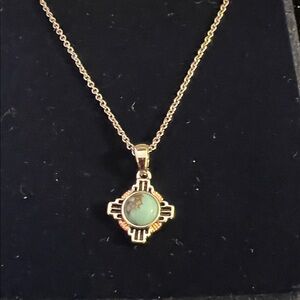 Montana Silversmiths Gold and Turquoise Cross Necklace